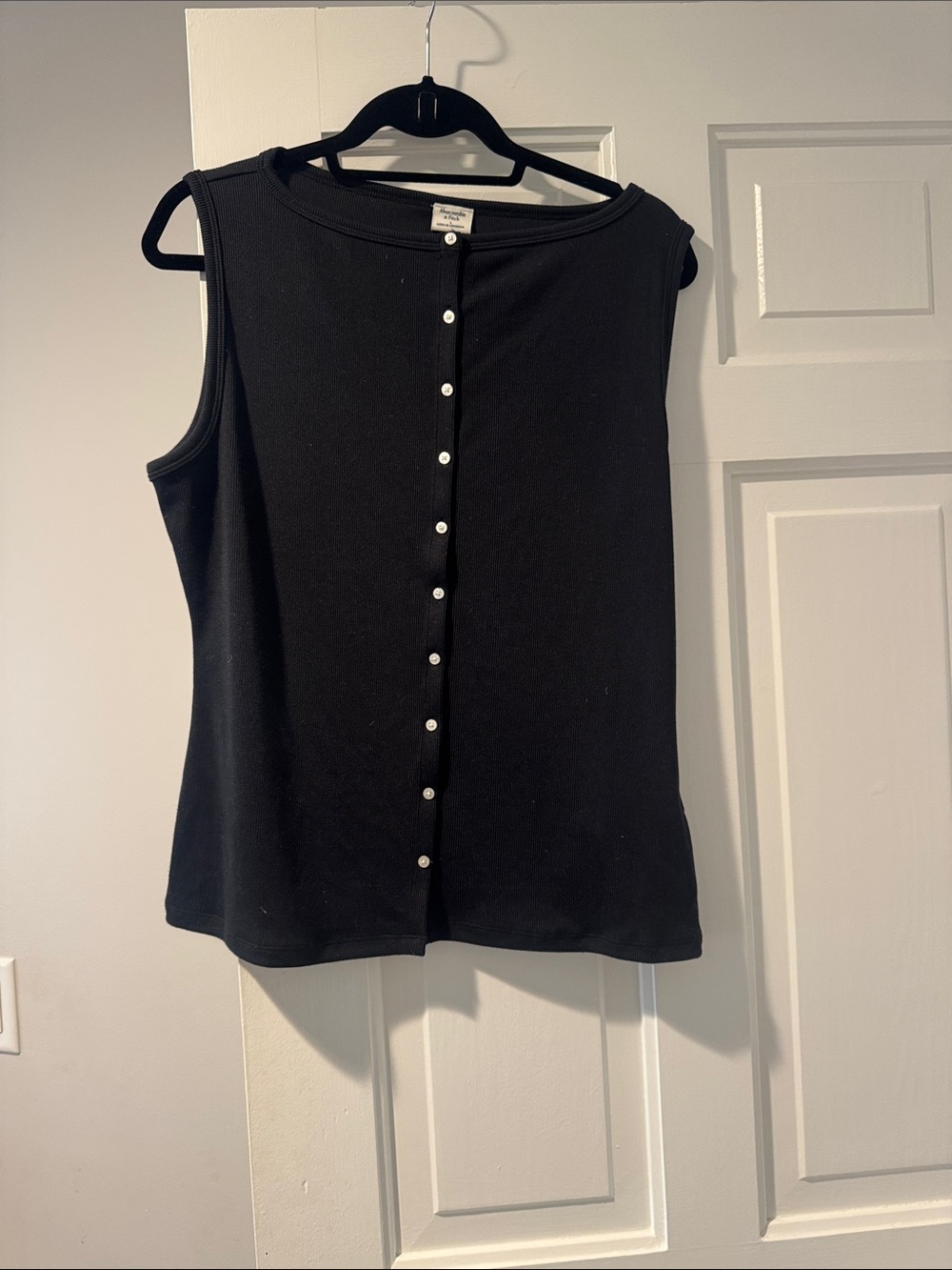 Abercrombie & Fitch Black Sleeveless Tank with Buttons
